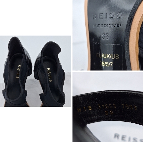 NEW Reiss Camille Embossed Leather & Neoprene Sandals - Picture 14 of 16